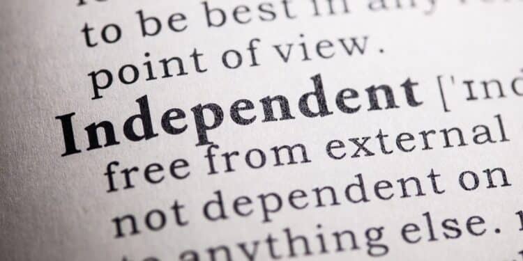 Fake Dictionary, Dictionary definition of the word independent.